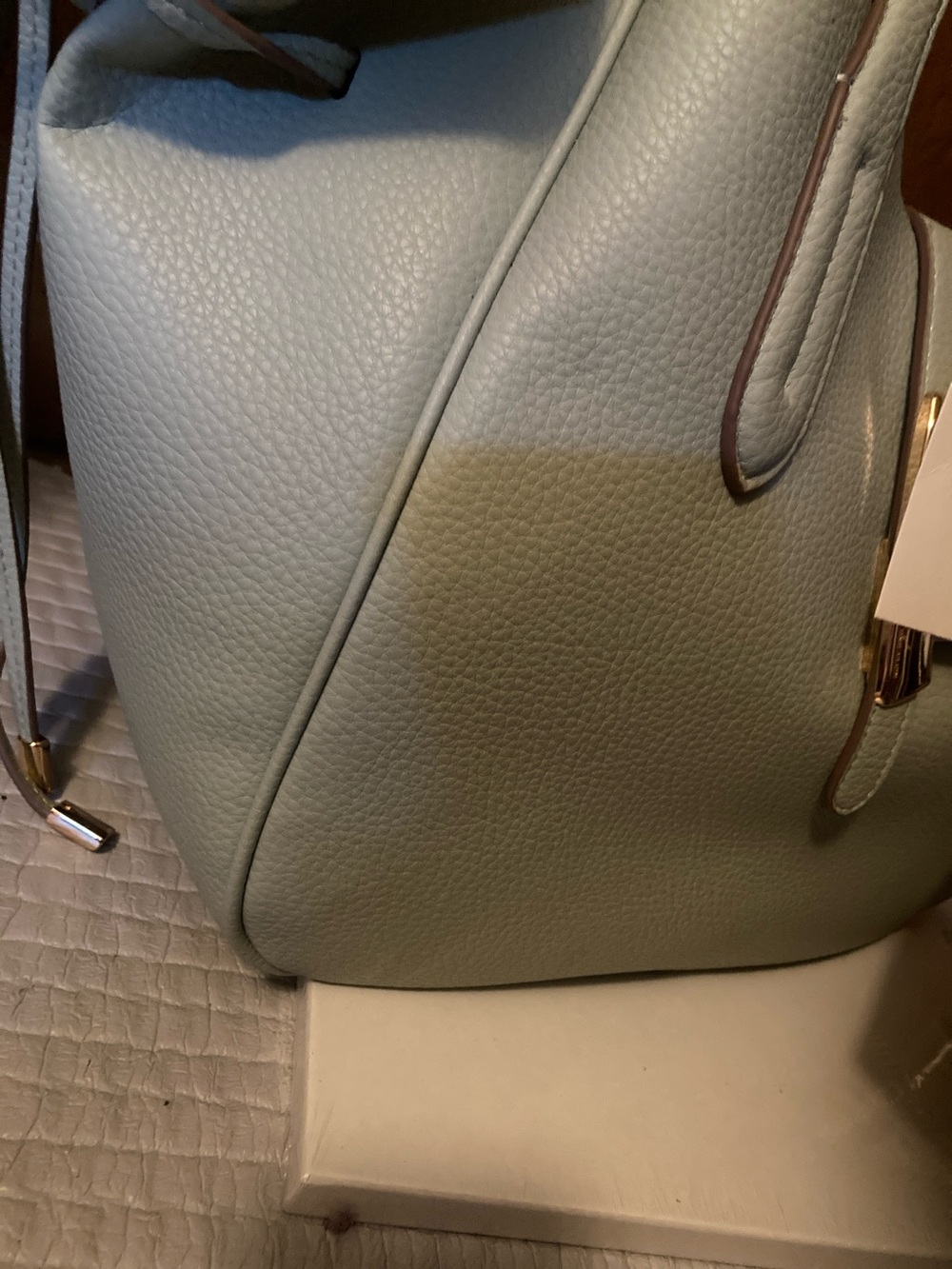 Anne Klein Mint Green Tote with Removable Brown Pouch - Picture 5 of 15